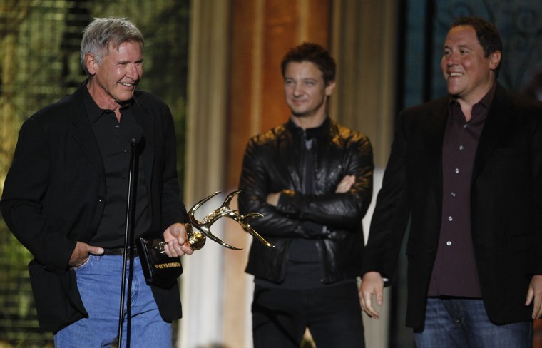 Image: Harrison Ford, Jeremy Renner, John Favreau